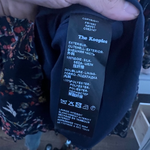 The Kooples Blue Bird Silk Chiffon Dress Size 0 - Picture 8 of 8